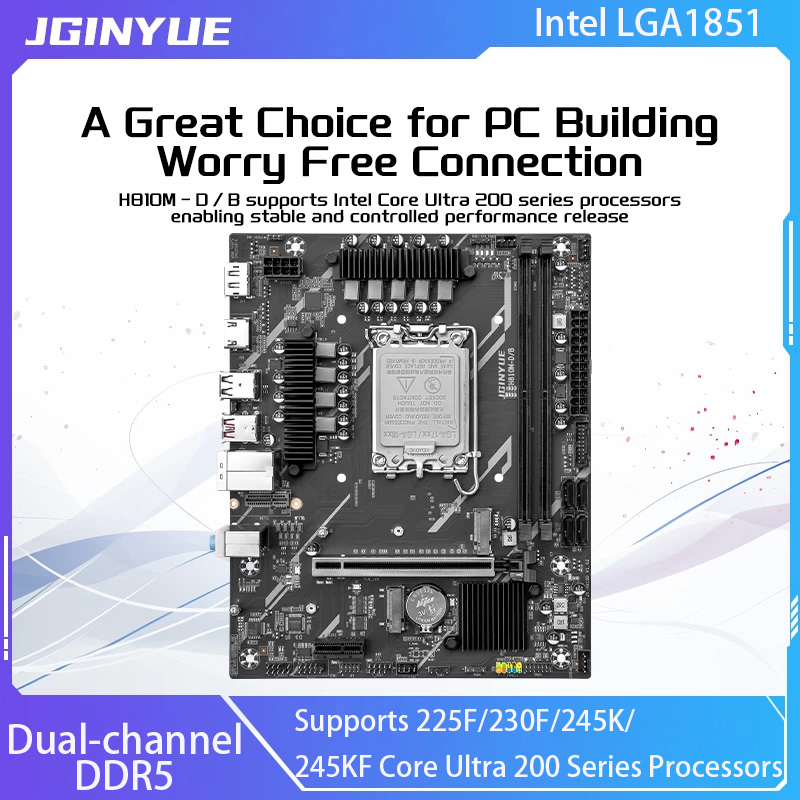 Ddr5 64Gb - JGINYUE H810 Placa-mãe Intel LGA1851 DDR5