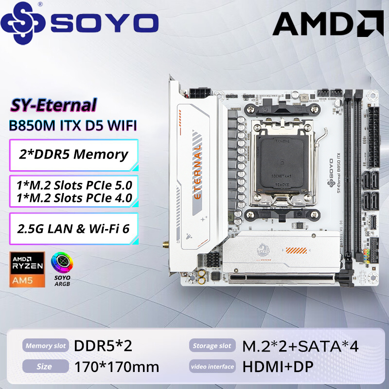 Ddr5 Rgb Ram - Soyo b850m argb placa-mãe wifi6 MINI-ITX